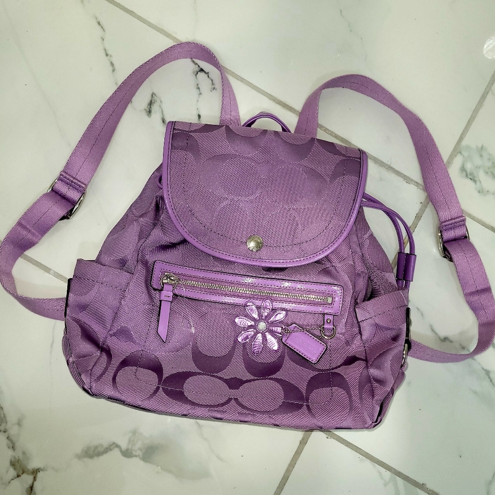 Coach purple backpack